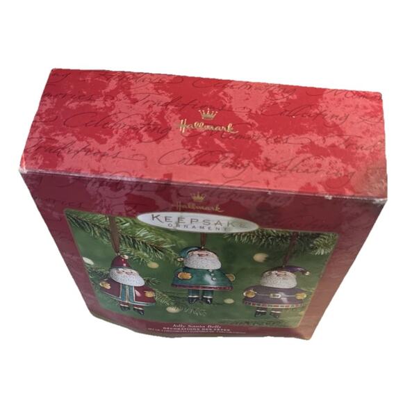 2001 Hallmark Keepsake Ornament Jolly Santa Bells Set of 3 Open Box - Picture 8 of 10